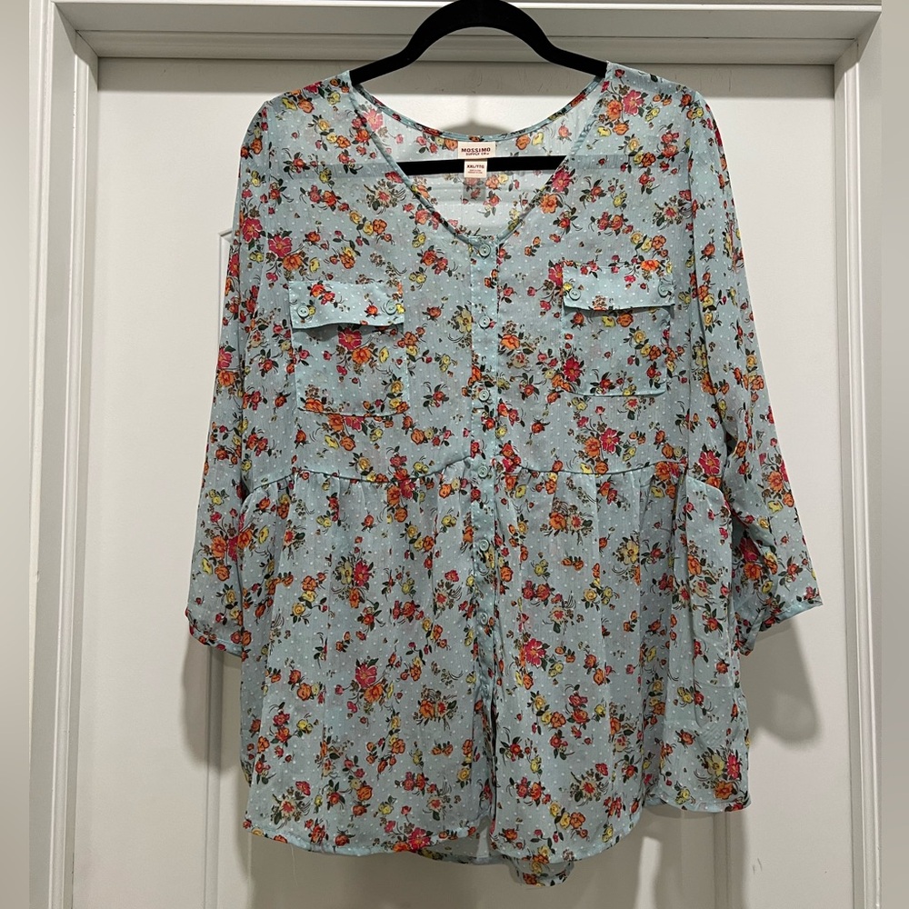 Mossimo for Target Flowy Floral Buttondown - XXL